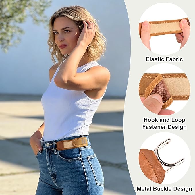 MOMITTLE FlexHook™ Buckleless Elastic Belt Set Pack of 2